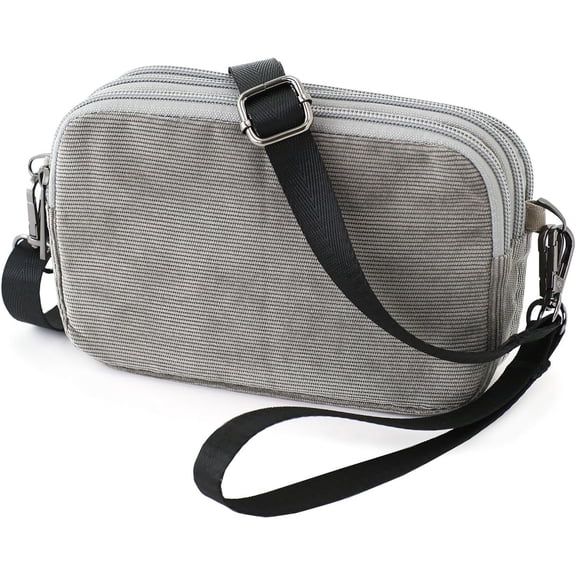 Small Wristlet Wallet for Women, 3-Zip  Crossbody Phone Purse