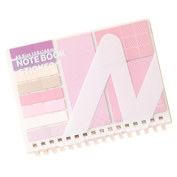 Small Writing Notepad and Adhesive Note Set Portable Notebook with Label Sticker For Task Planning Document Organization