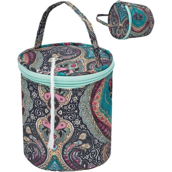 Small Yarn Bag Flower Mini Yarn Storage Bags with Holes Portable Yarn Storage Case Mini Project Organizer Crochet Thread Sewing Accessories for Carry Crochet Hooks Skein Yarn for DIY