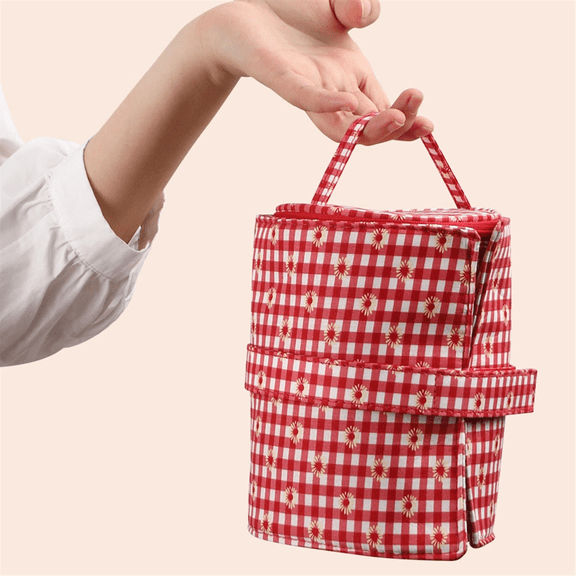 Small Yarn Storage Bag Portable Knitted Wool Bags Foldable Cerchet Hooks Bags for Sewing Tools Accessories Gift Gray