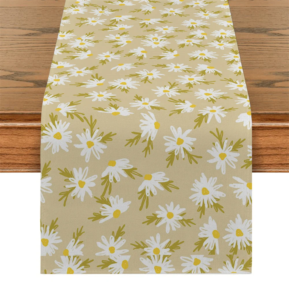 Small Yellow Flower Table Flag Plant Table Runner Family Kitchen Living Room Holiday Party ...