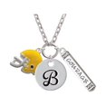 thumbnail image 1 of Small Yellow Football Helmet - B - Script Initial Disc Courage Strength Wisdom Zoe Necklace, 1 of 1