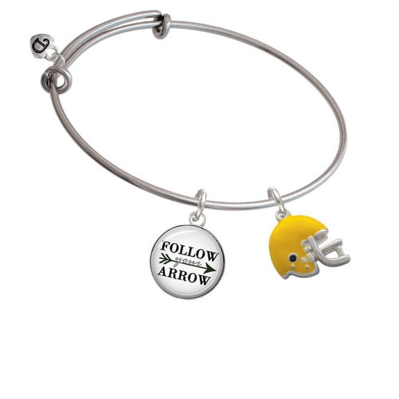 Small Yellow Football Helmet Follow Your Arrow Bangle Bracelet