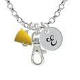thumbnail image 1 of Small Yellow Megaphone - E - Initial Badge Clip Necklace, 1 of 1