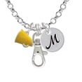 thumbnail image 1 of Small Yellow Megaphone - M - Initial Badge Clip Necklace, 1 of 1