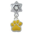 thumbnail image 1 of Small Yellow Paw - Star of David with Clear Crystal Charm Bead, 1 of 1