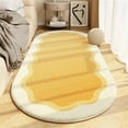 thumbnail image 1 of Small Yellow Scalloped Bath Mat, Cute Plush Microfiber Scallop Bathroom Rugs Non Slip Washable Quick Dry Absorbent, Bathmat Carpet for Shower Stall Vanities Kitchen Floor Entrance, 1 of 4