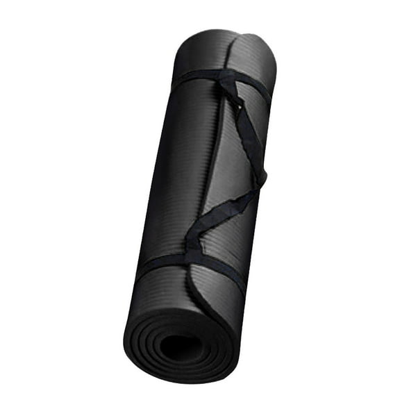 Small Yoga Mat 15 Mm Thick Anti-Skid Sports Fitness Mat Non-Slip Yoga Mat for Home Gym Yoga Exercises Pilates Workout Daily Use with Anti-Slip Surface and Eco Friendly, Black, 1pcs