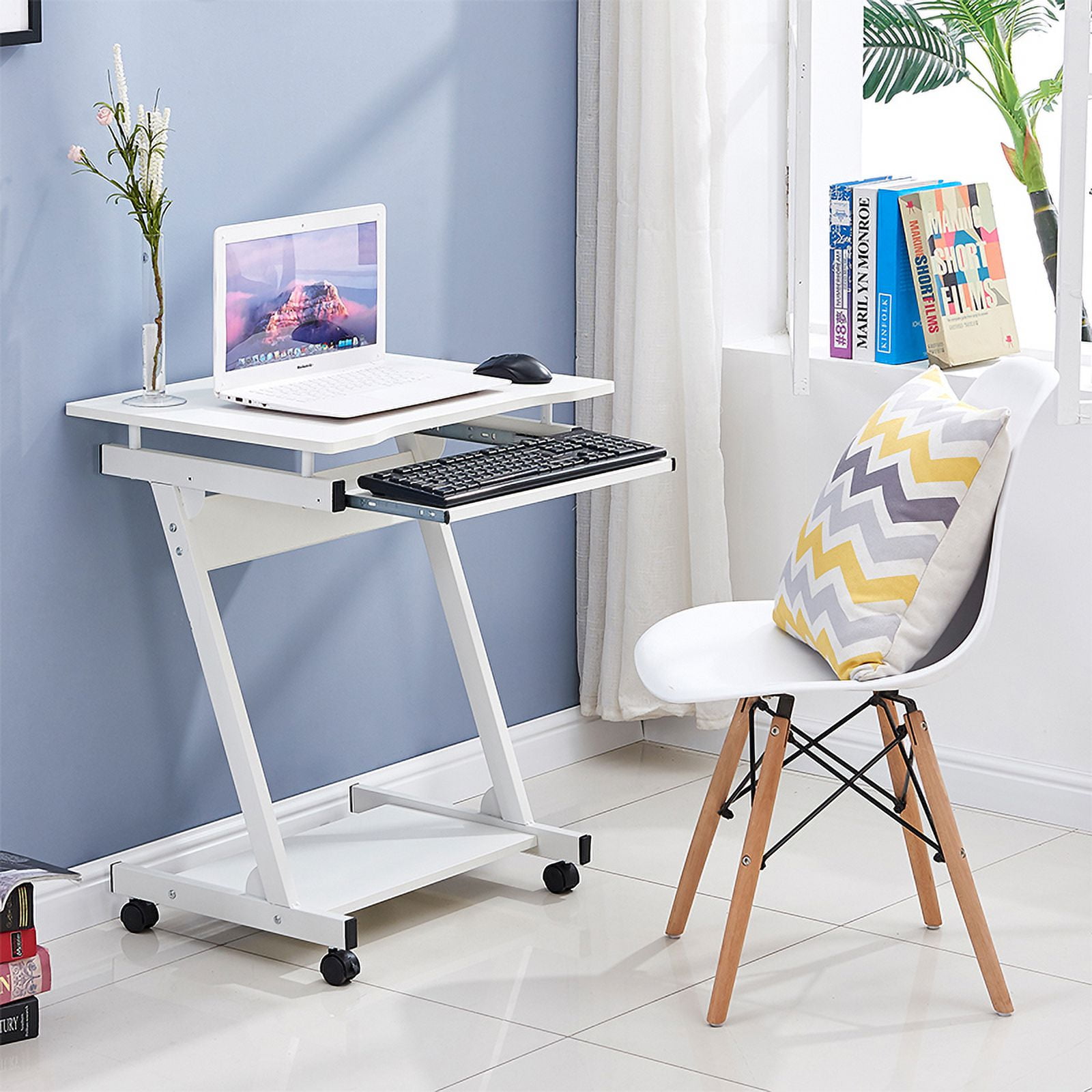 Small Z Shaped Computer Gaming Desk Under 50 Writing Study Table