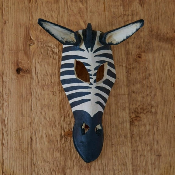 Small Zebra Face Wood Hanging