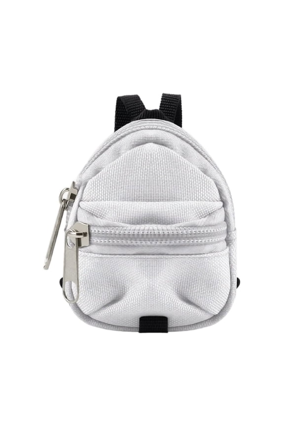 Small Zipper Pouch Canvas Zipper Pouch Coin Holder Keychain for Keys and Small Essentials White Mini Backpack Style