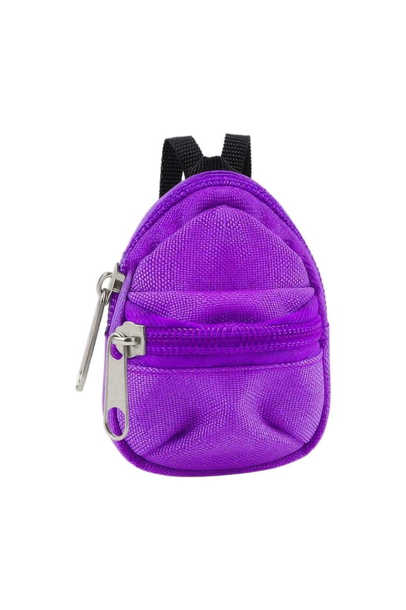 Small Zipper Pouch Canvas Zipper Pouch Coin Holder Keychain with Carabiner for Keys Purple Mini Accessory Bag