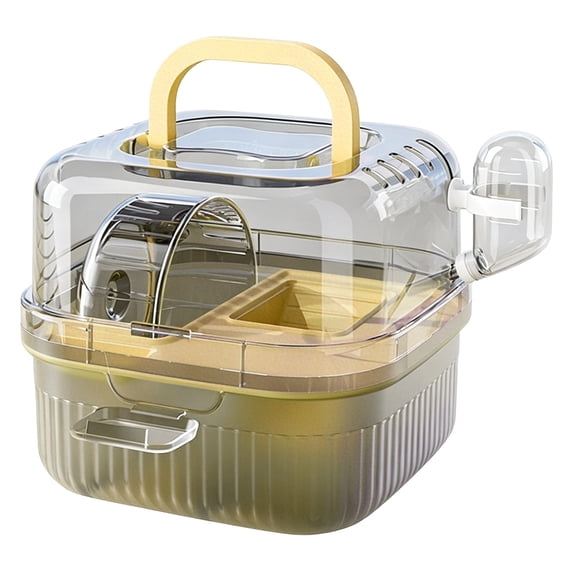 Small an imal Carrier Cage with Water Bottle, Portable Hamster Travel Carrier Carry Case for Small Pets, Gerbils, Mice, Dwarf Hamster