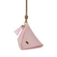thumbnail image 1 of Small and Cute New Solid Color Portable Coin Change Leather Coin Purse Triangular Wallet Storage Bag PINK, 1 of 8