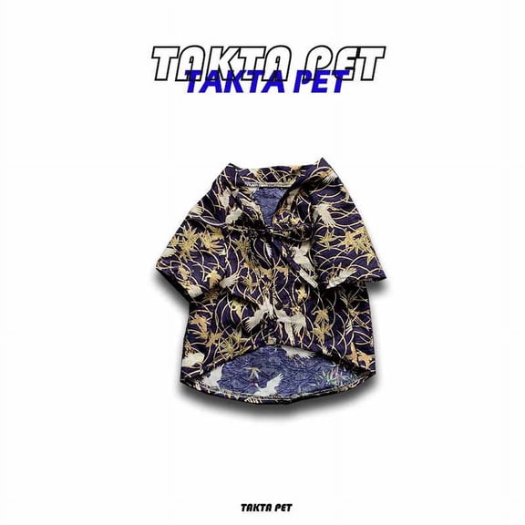 Small and medium-sized dog beach pineapple shirt Hawaiian pet dog cat golden retriever spring and summer season clothing