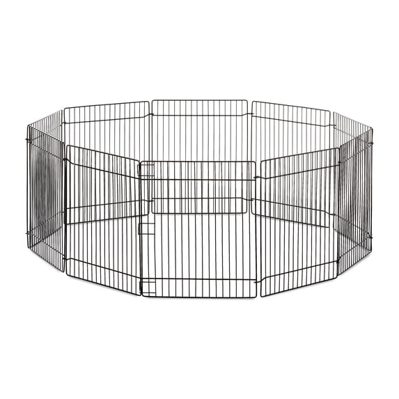 Vibrant Life Small Animal Metal Wire Foldable Playpen, Black, 10" x 9", 10 Panels