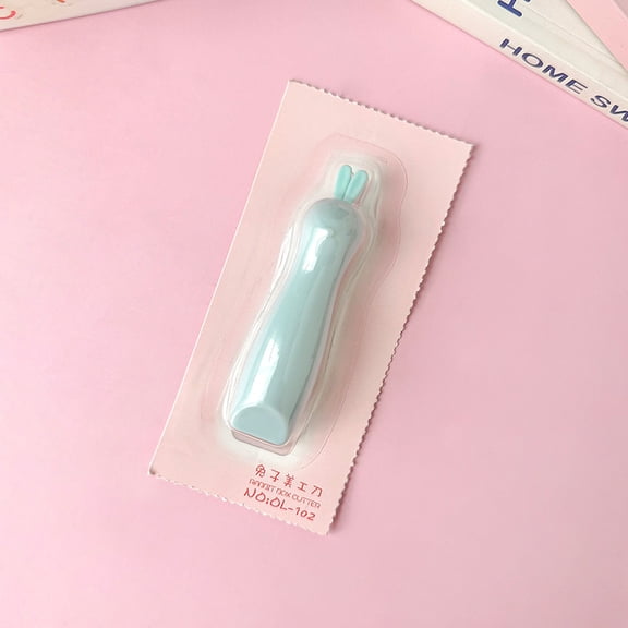 Small blue multi-purpose craft knife, Portable and practical, featuring a bunny design, For opening packages and envelopes and cutting paper