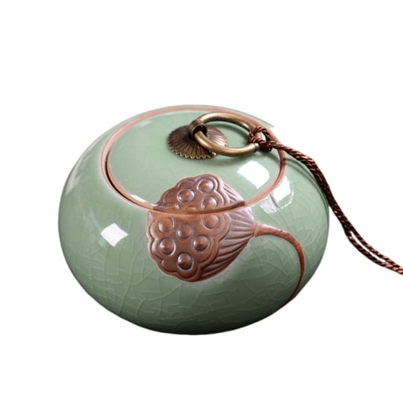 Small ceramic storage jars with lid, porcelain tea box tea caddy, handmade small tea tins tea coffee candy container