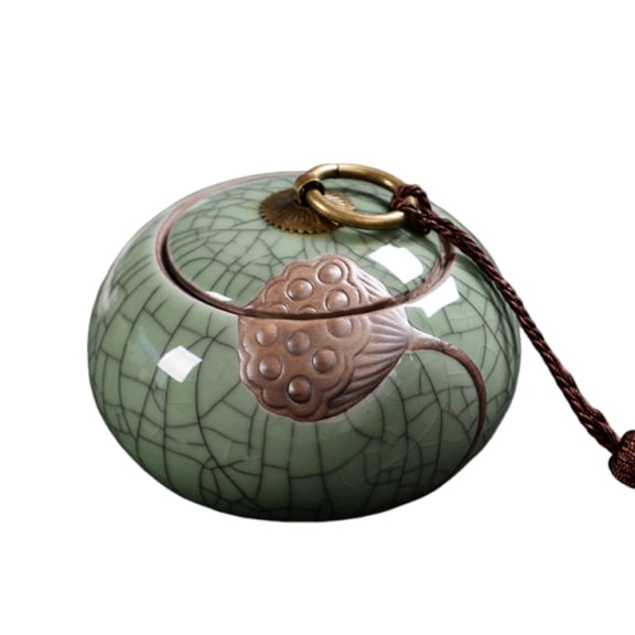 Small ceramic storage jars with lid, porcelain tea box tea caddy, handmade small tea tins tea coffee candy container