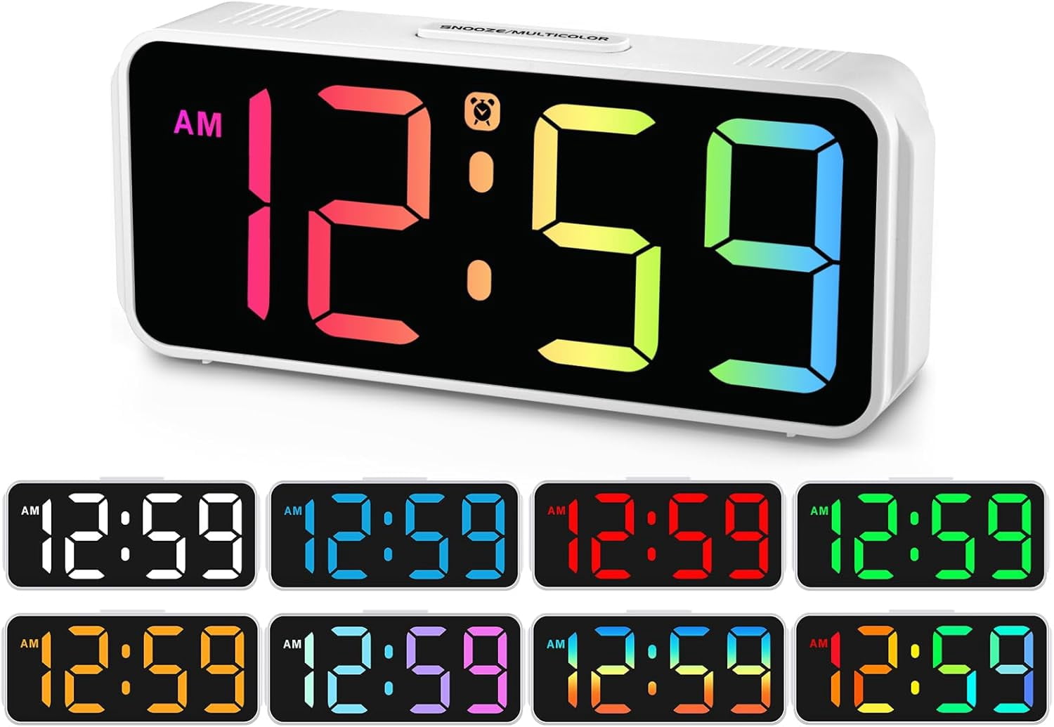 Small digital alarm clock for bedroom bedside, miniature electronic ...