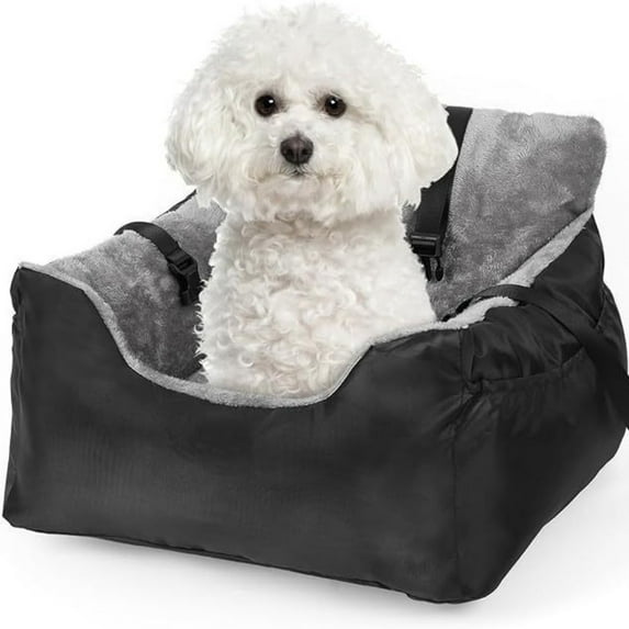 Small dog car seat, fully detachable and washable, suitable for small dogs under 25 years old, soft dog height increasing seat, portable dog car travel rack bed 21.6 * 19.6 * 13.7in