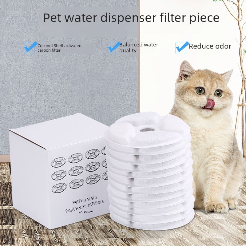 Small flower circular pet water dispenser filter coconut shell