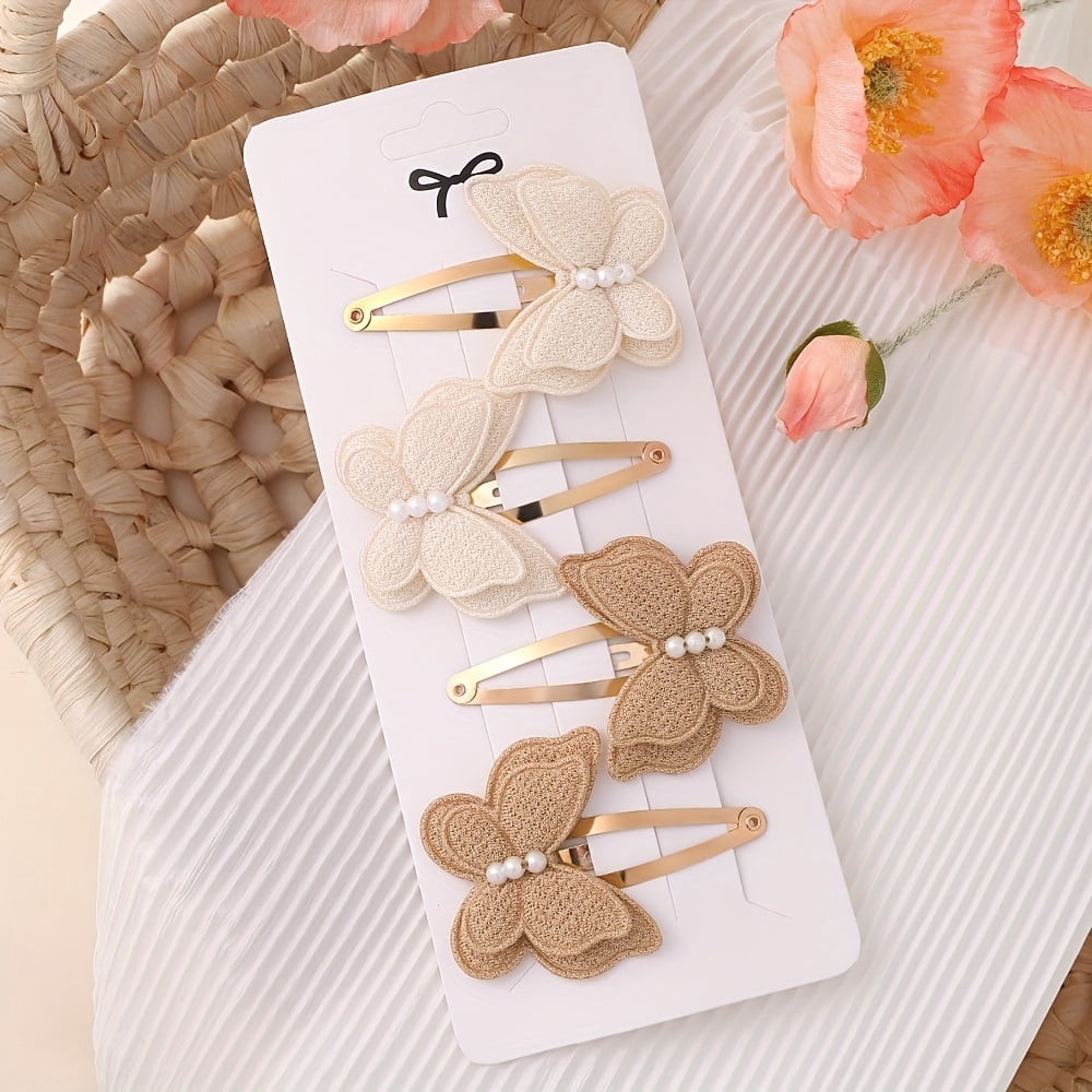 Small fresh style butterfly hair clip | Girls holiday party ponytail clip | Travel women's hair accessories | Solid color fashion hair clip