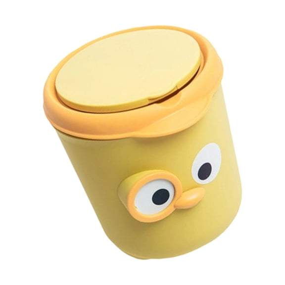 Small garbage can MultiPurpose Cartoon Waste Container with Lid for Room and Tabletop