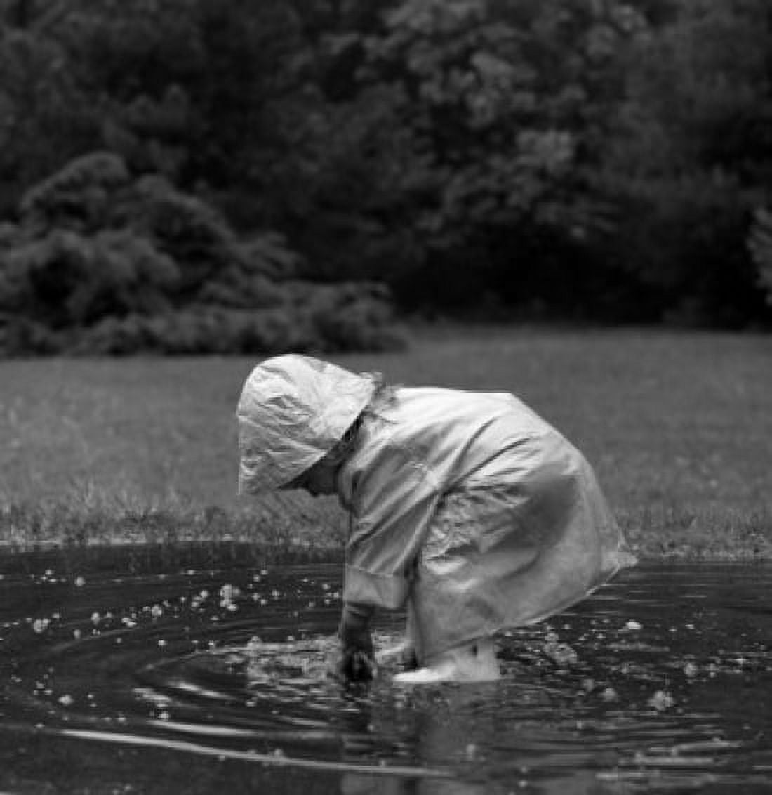 Small girl  wading in puddle Canvas Art -  (18 x 24)