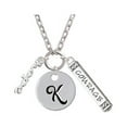 thumbnail image 1 of Small hope Script - K - Script Initial Disc Courage Strength Wisdom Zoe Necklace, 1 of 1