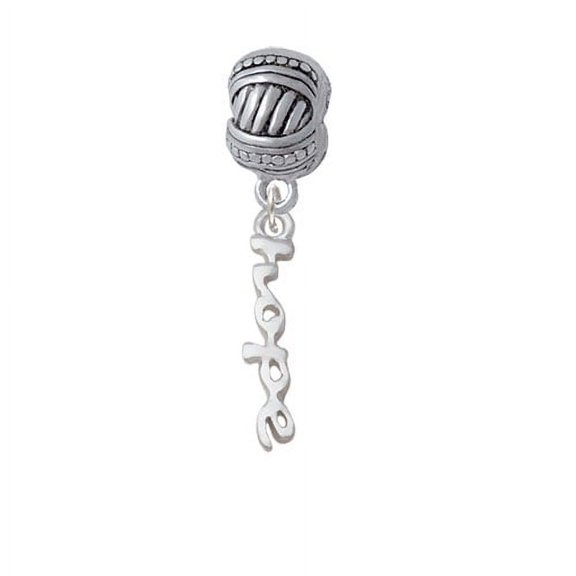 Small hope Script - Large Rope with Cross Beads Charm Bead