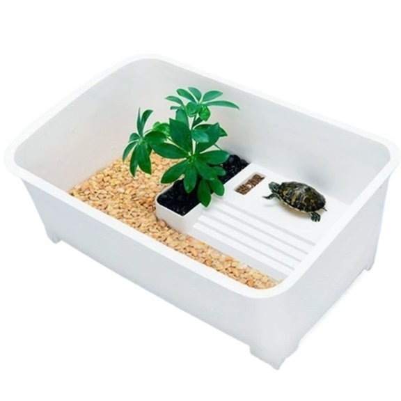 Small household turtle feeding tank with sun drying platform