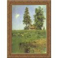 thumbnail image 1 of Small hut in a Meadow 24x18 Gold Ornate Wood Framed Canvas Art by Isaac Levitan, 1 of 2