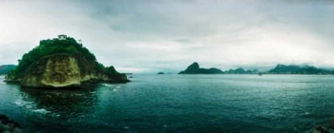 Small island in the ocean Niteroi Rio de Janeiro Brazil Canvas Art - Panoramic Images (15 x 6)