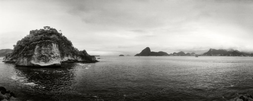Small island in the ocean Niteroi Rio de Janeiro Brazil Canvas Art - Panoramic Images (36 x 12)