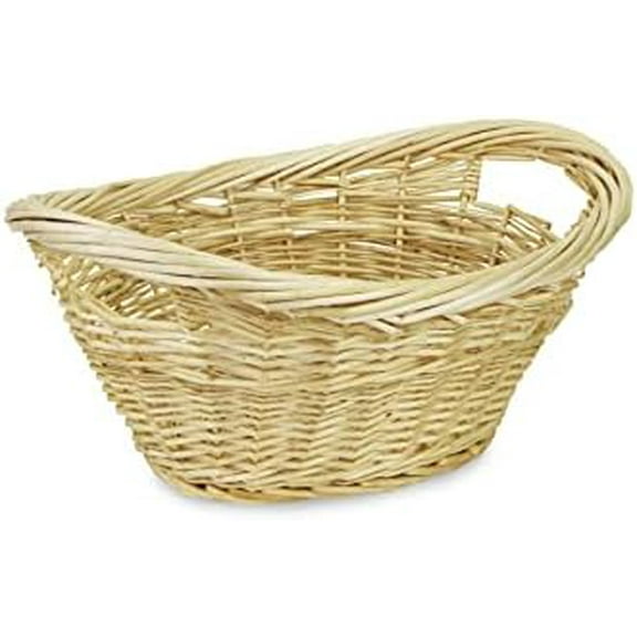 Small oval natural willow heavy rimmed laundry basket (UW-8802A)$$Home Decor, Kitchen, & Other
