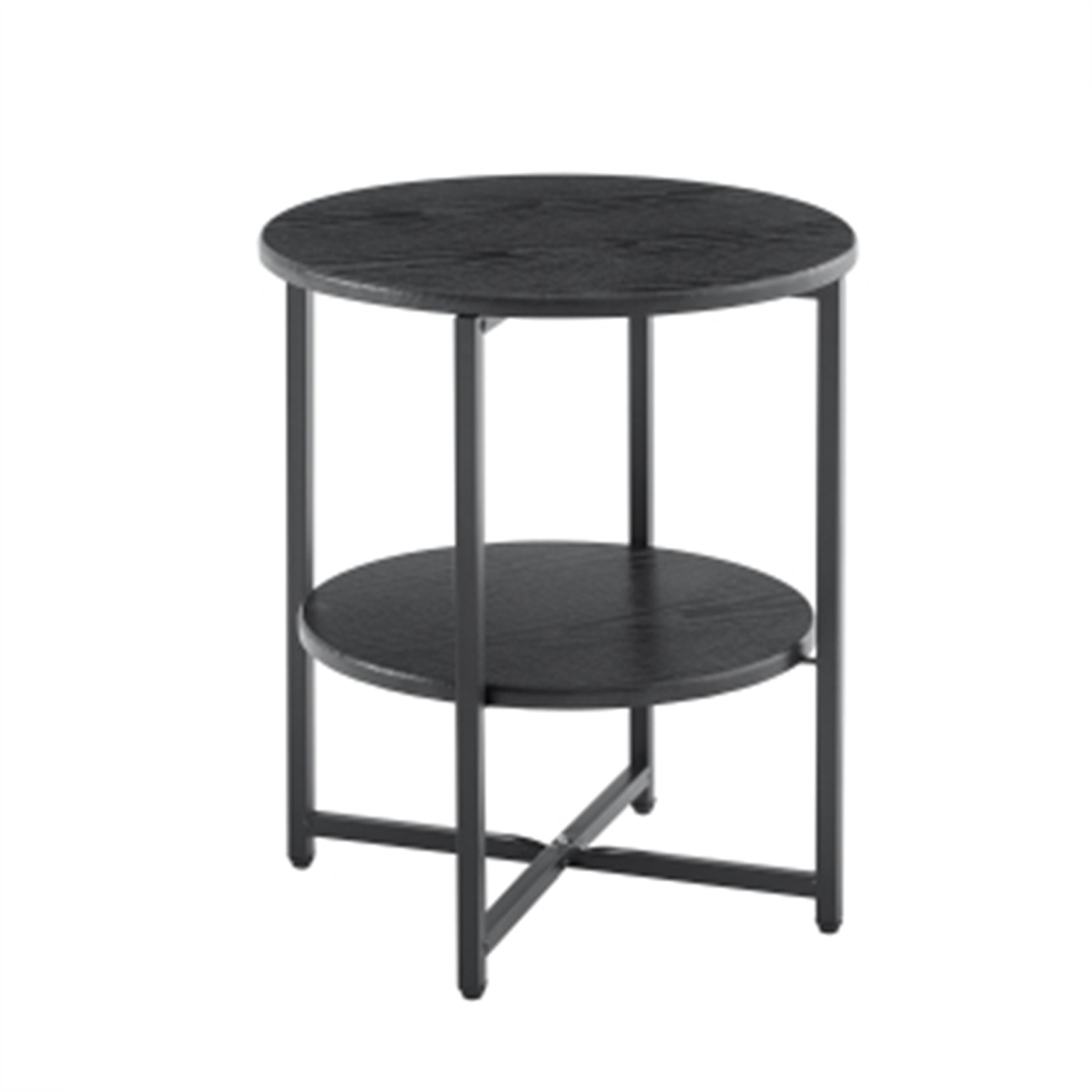 Small round side table,2 tiers farmhouse end table,accent tables for ...