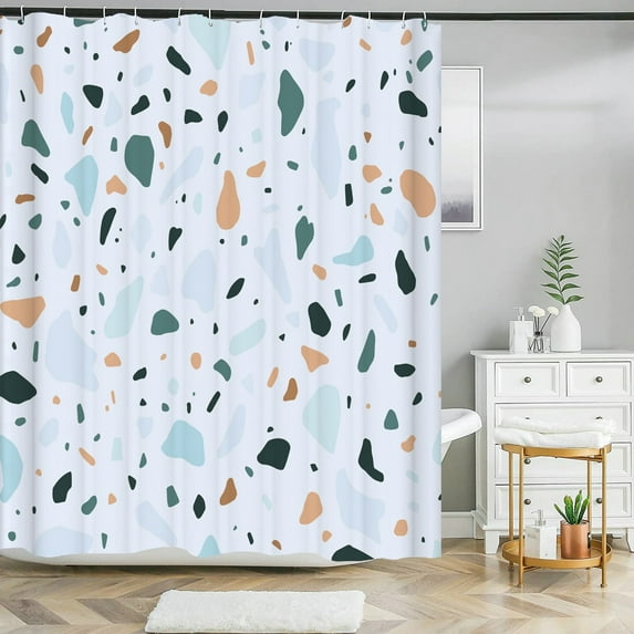 Small stprinted bathroom curtain Pebble spots Pattern shower curtain waterproof fabric with for home bathroom decor