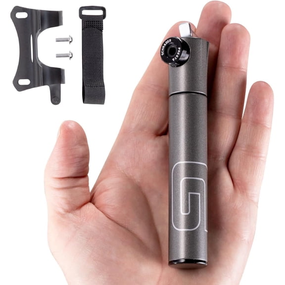 Small tire Pump Schrader & Presta Valve for MTB 80 PSI Telescopic Barrel Metal CNC Portable Mini Pump Secure Valve Lock for Easy Pumping | Taiwan Made GM043