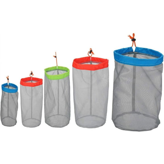 Small to XXLarge Drawstring Mesh Stuff Sack, Ditty Bags Storage Pouch Sleeping Bag for Travel Camping Hiking, Ultralight