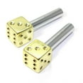 thumbnail image 1 of SmallAutoParts Gold Dice Interior Door Lock Knobs - Set Of 2, 1 of 1