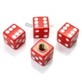 thumbnail image 1 of SmallAutoParts Red Dice Valve Caps - Set Of 4, 1 of 1