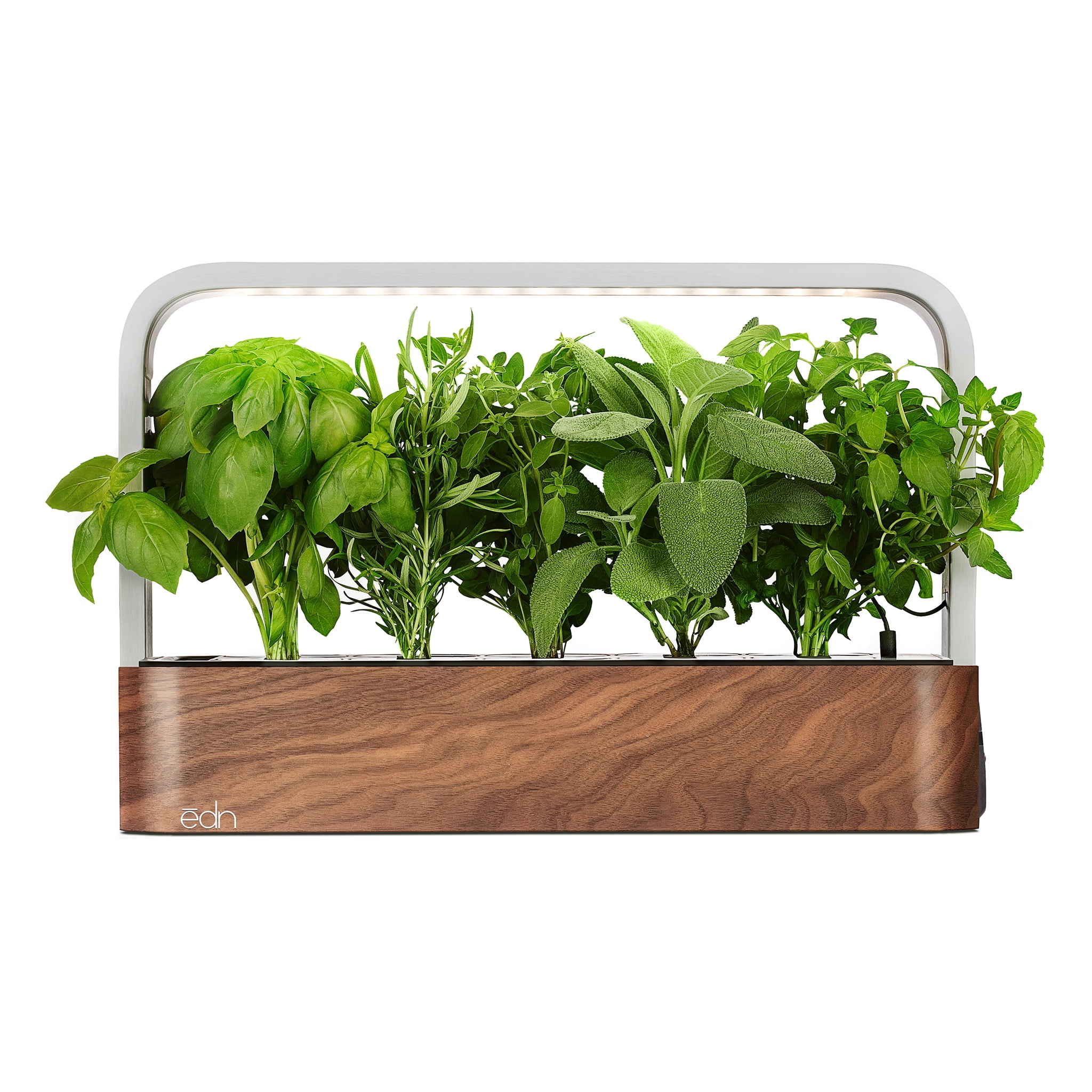 Walnut WiFi Powered Smart Indoor Garden with LED Lights