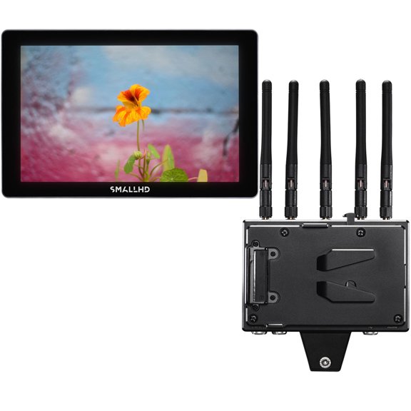 SmallHD Indie 7 7" Full-HD 16:9 Touchscreen On-Camera Monitor with Teradek Bolt 4K RX Monitor Module for Cine 7, Gold Mount