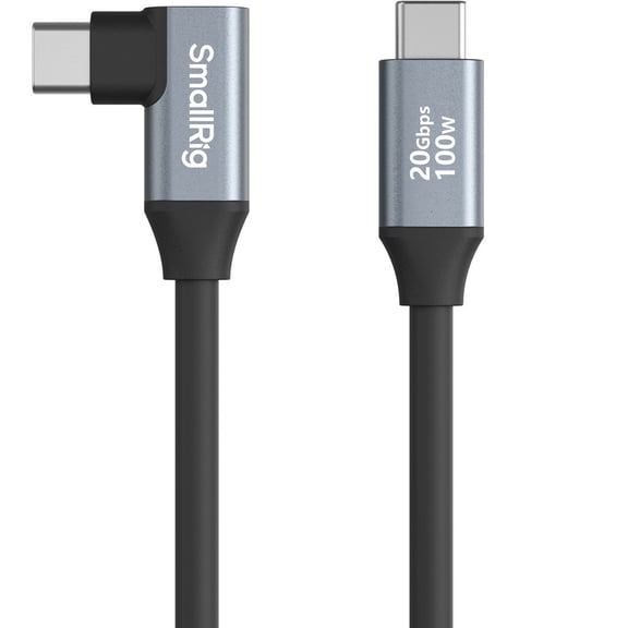 SmallRig 23.6" 100W USB-C to USB-C Right Angle Data Cable