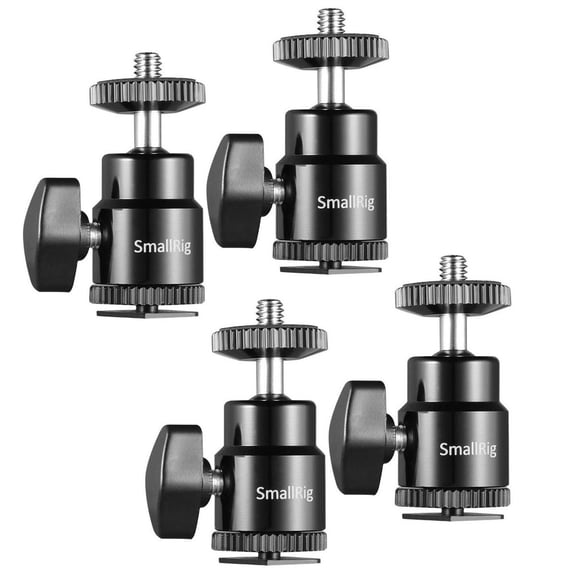 SmallRig 2Pack Hot Shoe Mount Adapter Mini Ball Head 1/4" Screw Head -2059