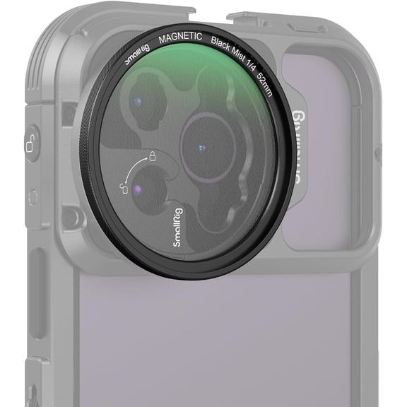 SmallRig 52mm Magnetic Black Diffusion 1/4 Filter Mist Dream Cinematic Effect Filter HD Optical Glass 28 Layers Multi Nano Coated for Portrait Photography/Video/Vlog - 4217