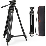 SmallRig AD-01 Video Tripod, 73" Heavy Duty Tripod with 360 Degree Fluid Head and Quick Release Plate for DSLR, Camcorder, Cameras 3751
