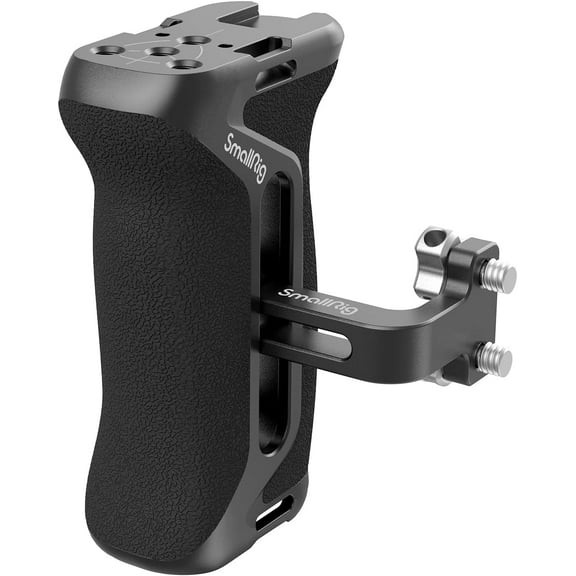 SmallRig Aluminum Side Handle for Camera Cages, Universal Ergonomic Side Handgrip with Bulit-in 1/4"-20 Locating Hole, Strap Hole, Cold Shoe, 36mm Up/Down Adjustable - 4015