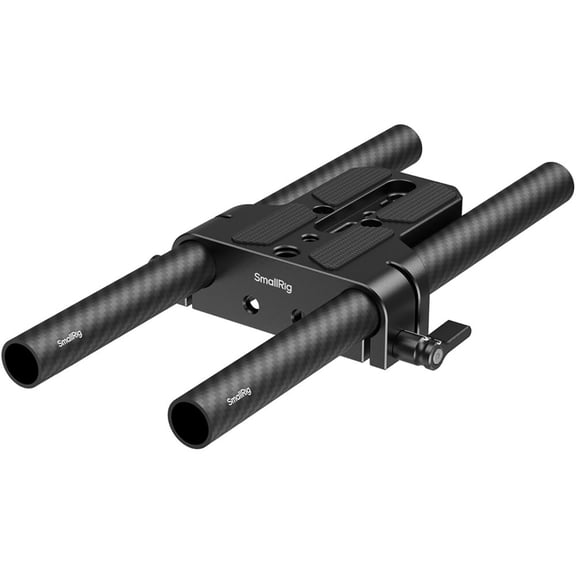 SmallRig Bottom Mount Plate with Dual 15mm Rod Clamp, Black